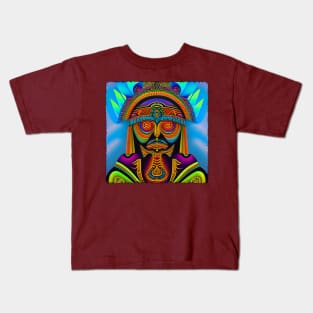 New World Gods (11) - Mesoamerican Inspired Psychedelic Art Kids T-Shirt